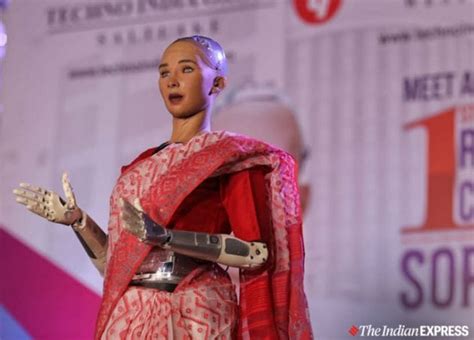 When SOPHIA, the robot wore a red sari in Kolkata | Technology Gallery ...