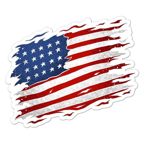 Tattered American Flag, Vinyl Decal Sticker, Indoor Outdoor, 3 Sizes ...