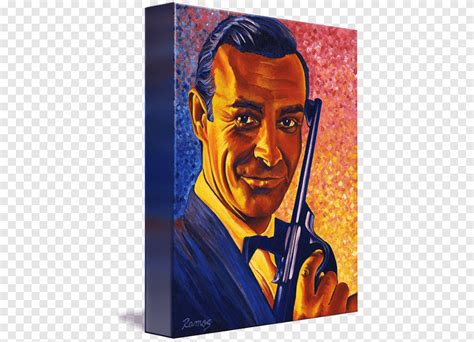 Sean Connery Acrylic paint Gallery wrap Canvas Illustration, sean connery, poster, canvas png ...