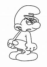 Grouchy Smurf Coloring Page sketch template