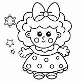Coloring Page Outline Of Cute Toy Doll Book For Kids Stock  sketch template