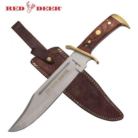 BIG GAME HUNTER® 16.5 in Red Deer Hunting Knife with Brown Leather She – Panther Wholesale