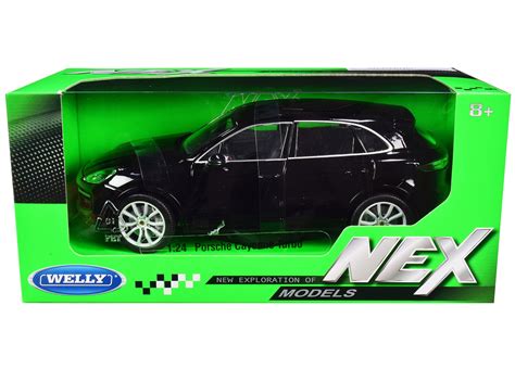 Porsche Cayenne Turbo Black with Silver Wheels "NEX Models" 1/24 Diecast Model Car by Welly ...