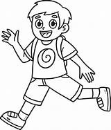 Running Boy Student Isolated Coloring Page 21501571 Vector Art At Vecteezy sketch template