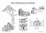 7 Wonders Of The World Coloring Pages sketch template