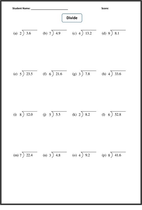 Grade 6 Decimals Multiplication