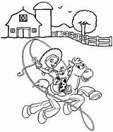 Jessie Riding Bullseye Coloring Sheet Of Toy Story  Mitraland sketch template