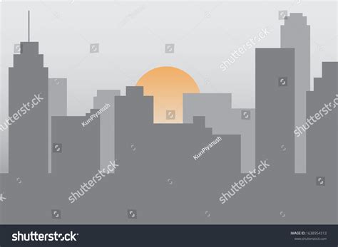 Skyscraper Silhouette Building Cityscape Vector Sun Stock Vector (Royalty Free) 1638954313 ...