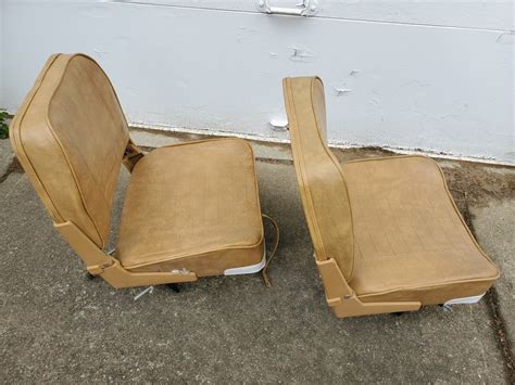 BlindSquirrelAuctions - Vintage L.S. Brown Flip Up John Boat Seats NOS