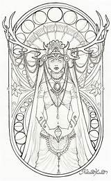 Wiccan Coloring Pages Printable Sketch Page sketch template