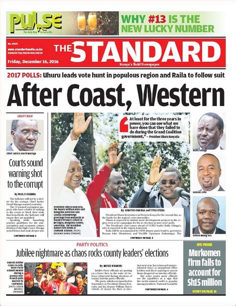 Standard Digital ePaper :: Kenya, Daily ePaper, Standard Newspaper, The ...