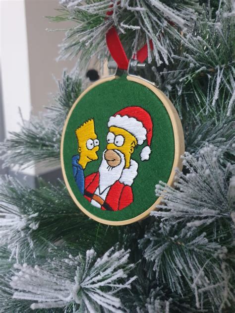 Simpsons Christmas Tree Decoration 4 Embroidery Hoop - Etsy