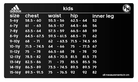 Adidas Kid Shoe Size Chart