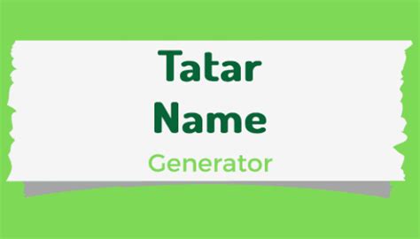 Tatar Names | Tatar Male And Female Name Generator