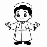 Premium Vector  Simple Illustration Of clergyman For Kids sketch template