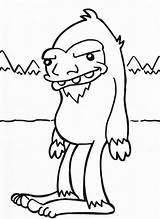 Bigfoot Sasquatch Yeti Sketch Coloring Page sketch template