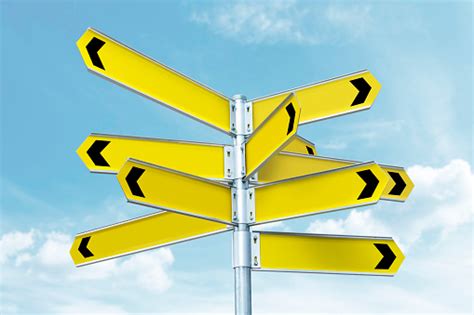 Blank Directional Signs Stock Photo - Download Image Now - iStock