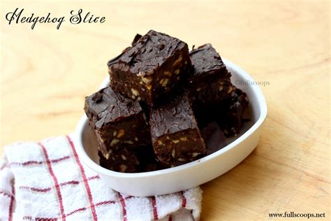 Hedgehog Slice Recipe (Eggless) | Easy No Bake Recipes ~ Full Scoops - A food blog with easy ...