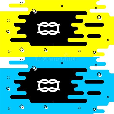White Nautical Rope Knots Icon Isolated on Black Background. Rope Tied in a Knot Stock Vector ...