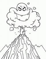 Volcano Coloring Pages Printable Sketch Page sketch template