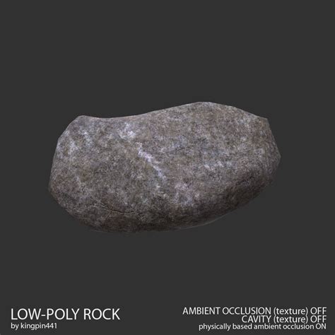 low-poly rock 3d model