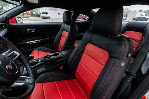 Ford Mustang Leather Kit | Black / Bright Red - LeatherSeats.com