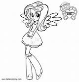 Fluttershy Human Coloring Pages sketch template