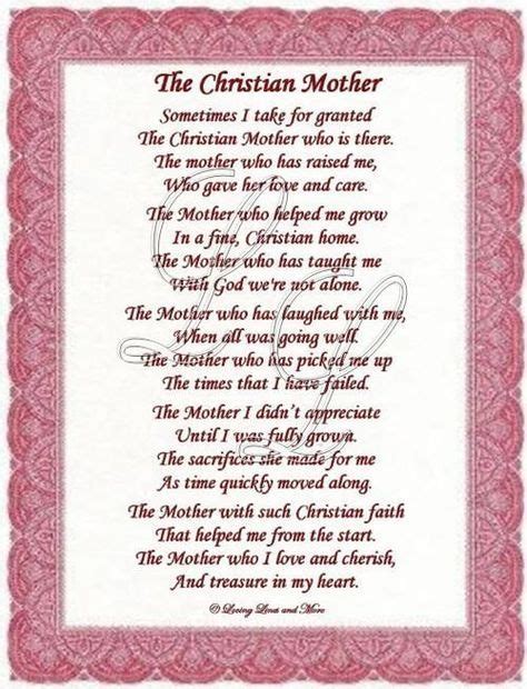 Christian Mothers Day Poems | Christian Mother poem is for the sweet ...