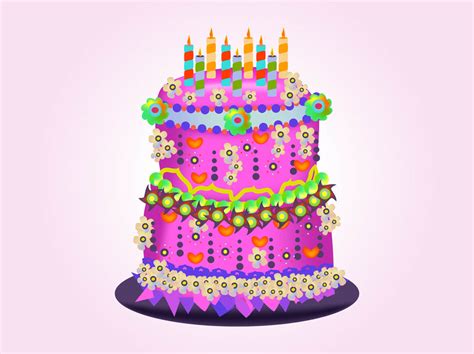 Birthday Cake Vector Vector Art & Graphics | freevector.com