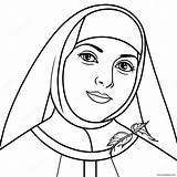 Nun Coloring Page 41423 32737 sketch template