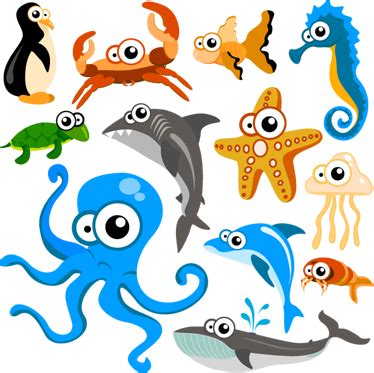 Curious Sea Creatures Collection Kids Stickers - TenStickers