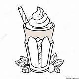 Chocolate Milkshake With Whipped Cream Coloring Page  Pagescom sketch template