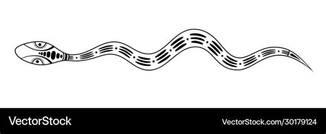 Snake aboriginal art style monochrome Royalty Free Vector