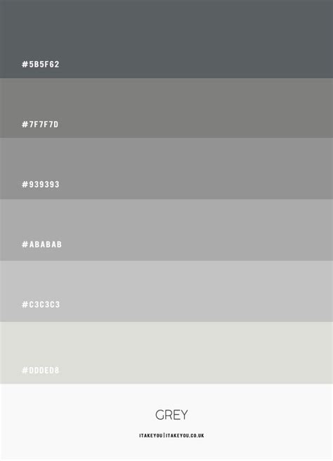 the color scheme for grey is shown in three different shades
