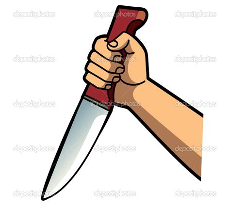 Hand holding a knife Stock Illustration by ©bertoszig #13304639