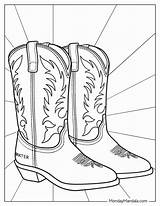 Cowboy Boot Coloring sketch template