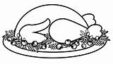 Turkey Cooked Coloring Pages Thanksgiving Printable Drawing Color  sketch template