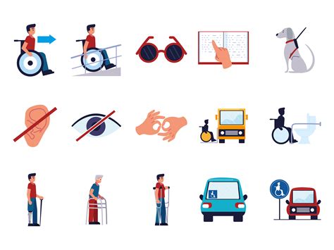 disability icons set 4057467 Vector Art at Vecteezy