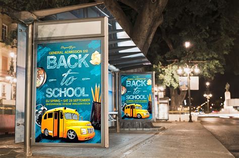 Free 2 Bus Stop Billboards Mockup (PSD)