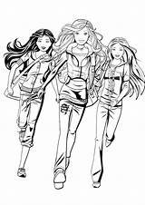 Running Barbie Girlfriends Coloring Page sketch template
