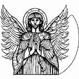 Biblical Angel Messenger Coloring Page · Creative Fabrica sketch template