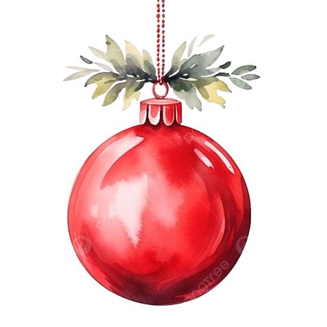 Christmas Ball Red Color In Watercolor Style, Christmas Ball, Red Christmas Ball, Christmas PNG ...