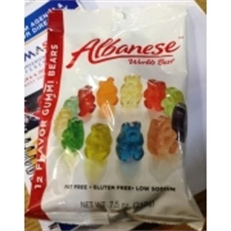 Albanese World's Best 12 Flavor Gummi Bears: Calories, Nutrition ...