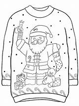 Ugly Christmas Sweater Printable Coloring Page  Free Templates sketch template