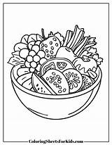 Salad Coloring Pages Free Downloads  Sheets For Kids sketch template