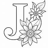 Premium Vector  Alphabet j coloring Page With The Flower Letter sketch template