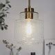 Industrial gold pendant light seeded glass hanging light fixture brass ...