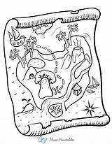 Printable Pirate Treasure Map Coloring Page sketch template