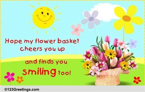 A Basket Of Flowers On Cheer Up Day. Free Cheer Up Day eCards | 123 ...