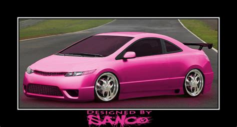 honda civic pink by sanco on DeviantArt